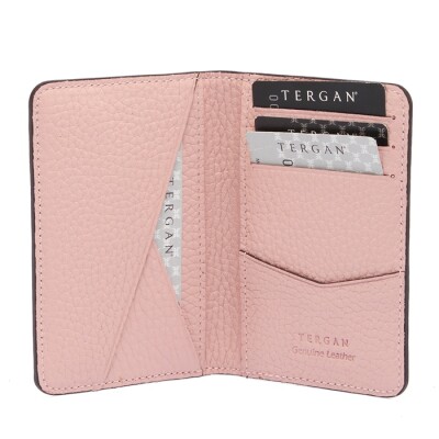 Tergan Pembe Deri Unisex Kredi Kartlık 1645T8A - 2