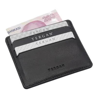 Tergan Siyah Deri Unisex Kredi Kartlık 1050B06 - 2